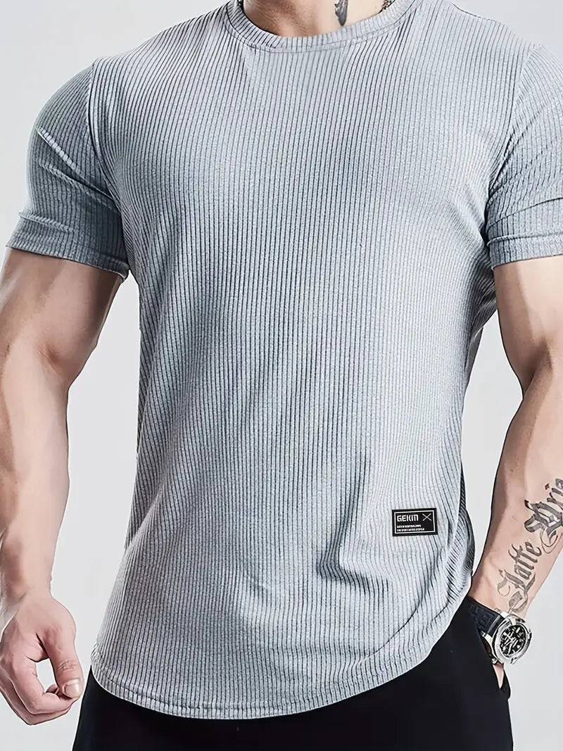 Camiseta Fitness de Malha Respirável e Elástica