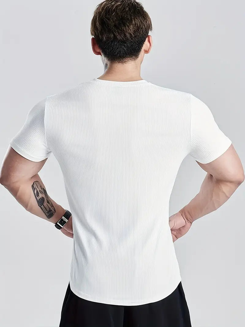 Camiseta Fitness de Malha Respirável e Elástica