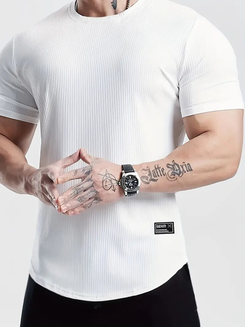 Camiseta Fitness de Malha Respirável e Elástica