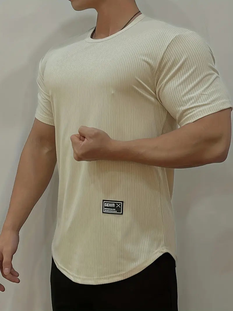 Camiseta Fitness de Malha Respirável e Elástica