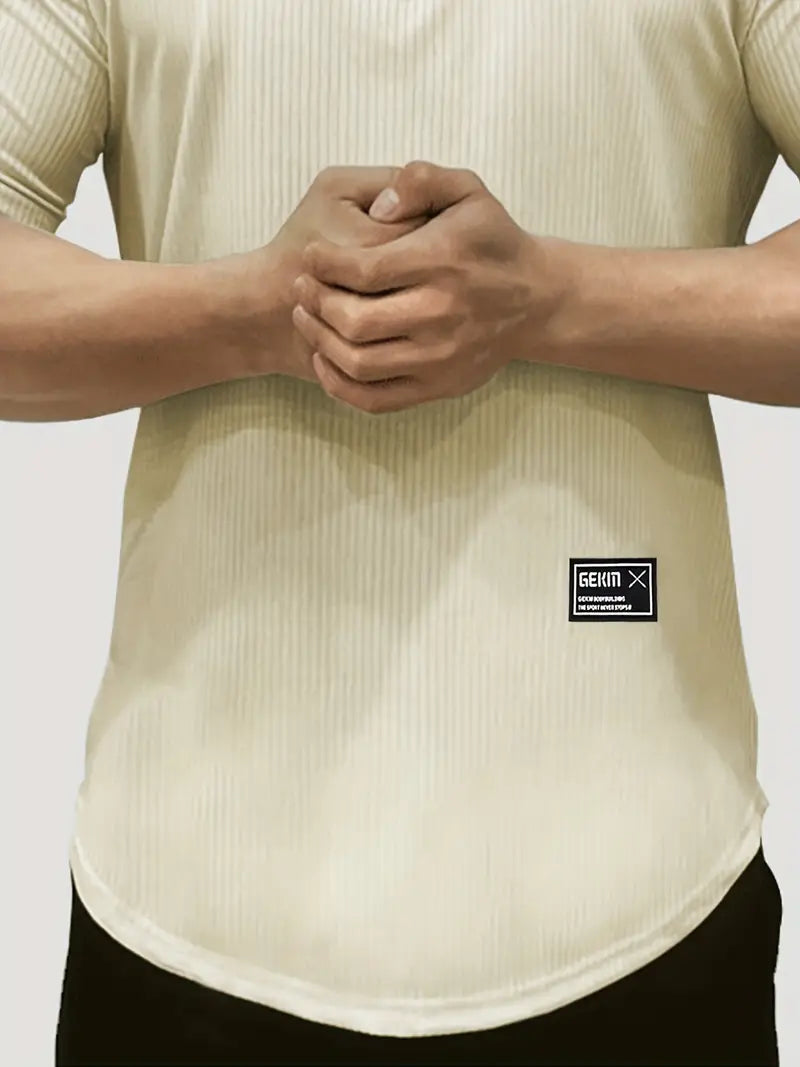 Camiseta Fitness de Malha Respirável e Elástica