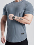 Camiseta Fitness de Malha Respirável e Elástica