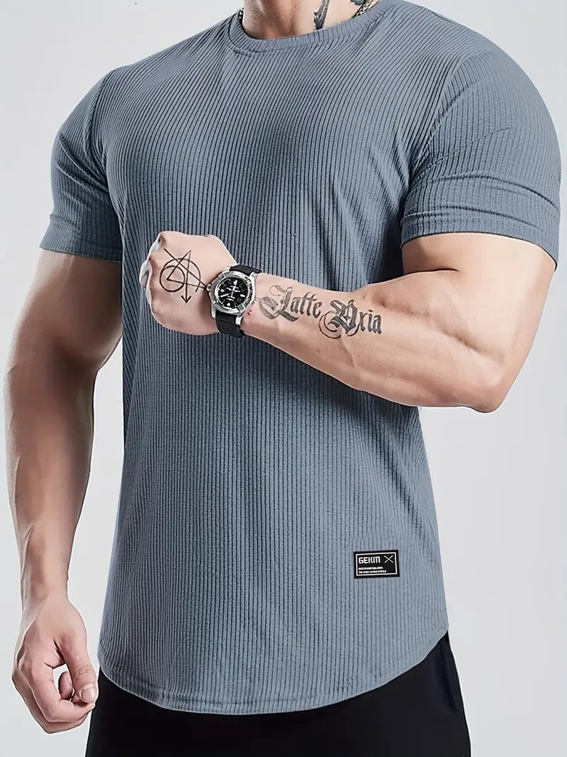 Camiseta Fitness de Malha Respirável e Elástica