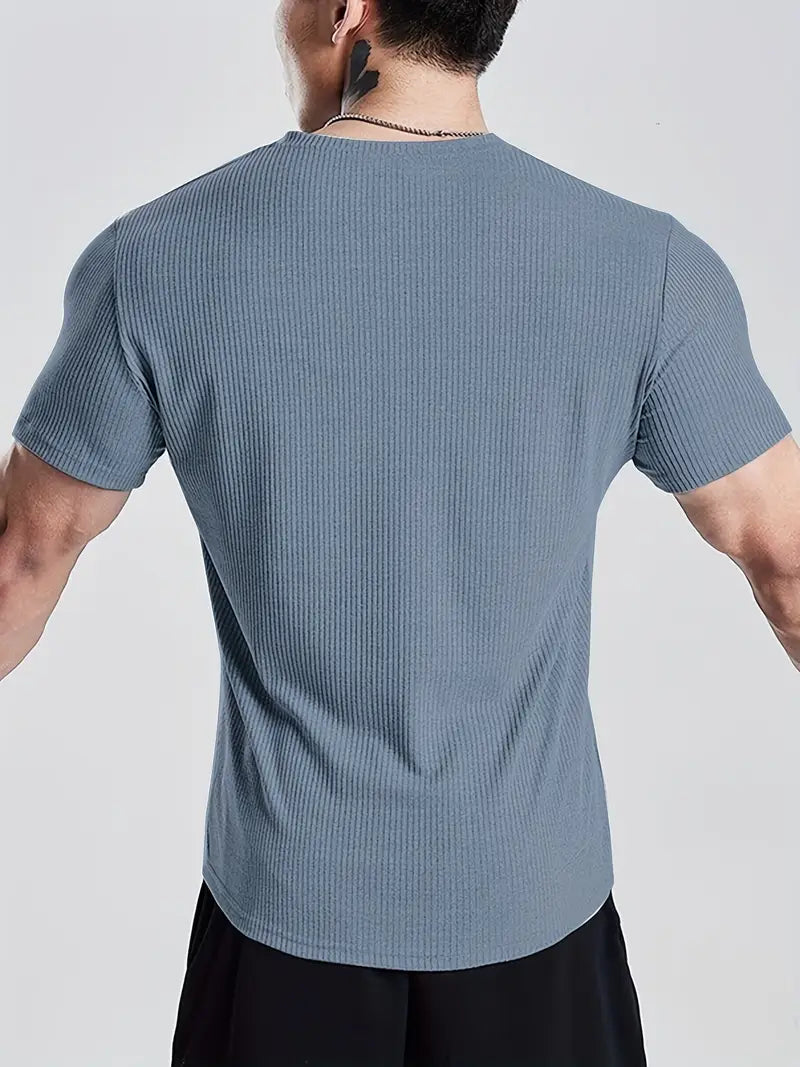 Camiseta Fitness de Malha Respirável e Elástica