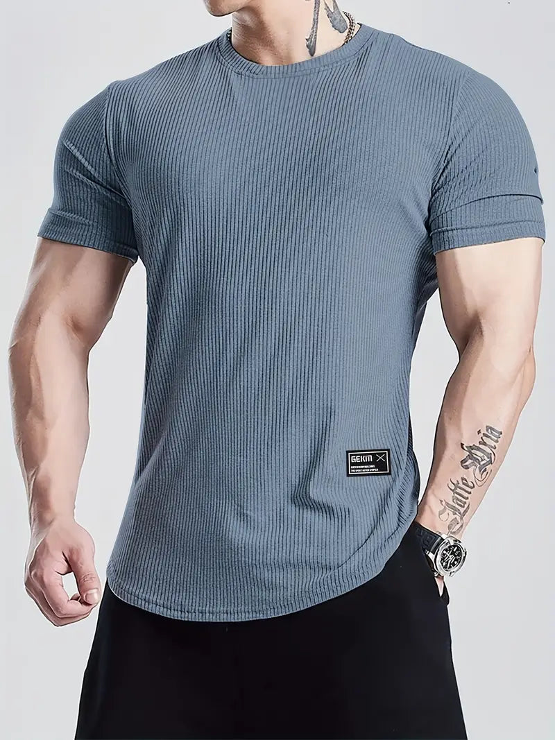 Camiseta Fitness de Malha Respirável e Elástica