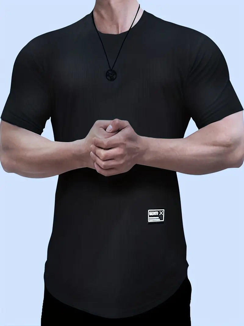 Camiseta Fitness de Malha Respirável e Elástica