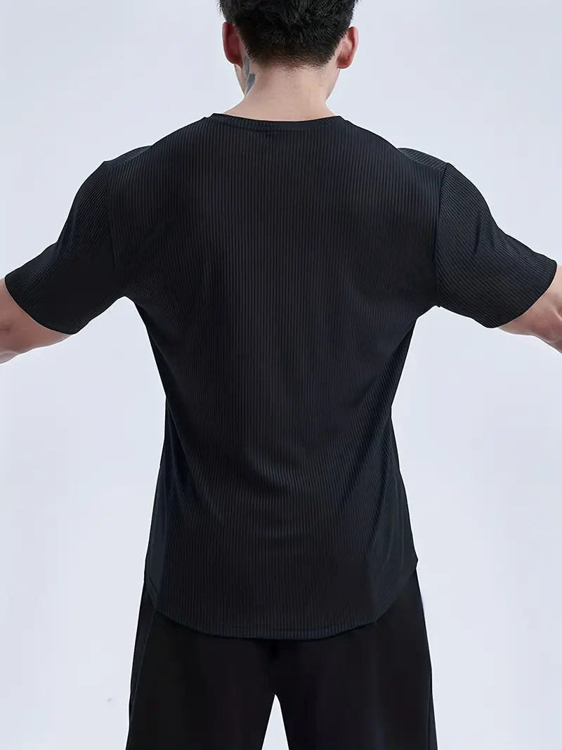 Camiseta Fitness de Malha Respirável e Elástica