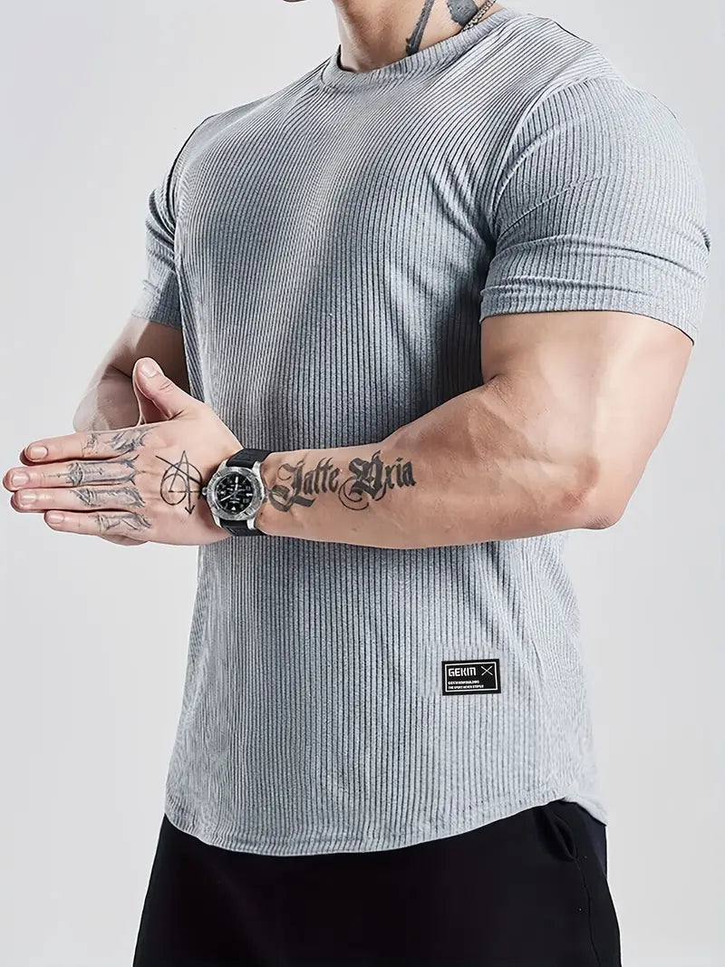 Camiseta Fitness de Malha Respirável e Elástica